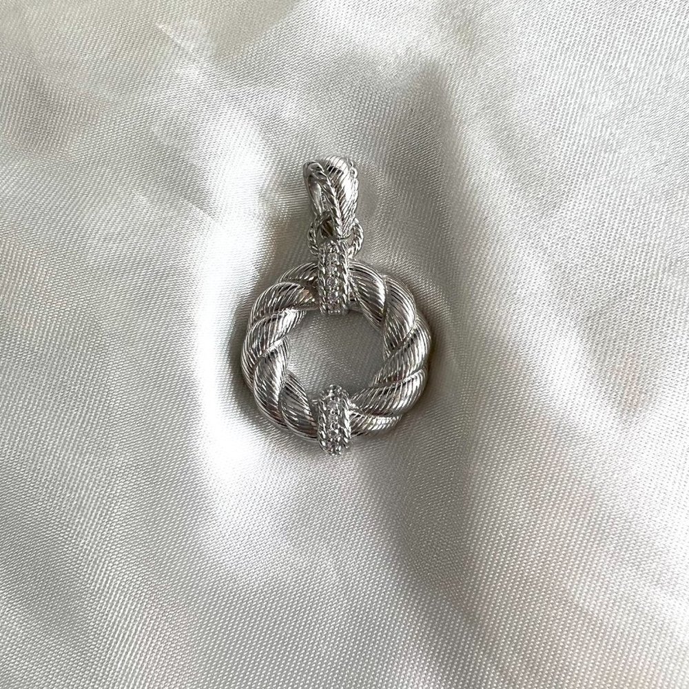 Judith Ripka Sterling Silver Wreath Pendant.